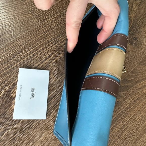 Brand New Coach Stripe Callie Leather Shoulder Chain Clutch Crossbody Handbag - Picture 2 of 8